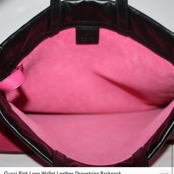 Gucci 2018 Leather Drawstring Backpack in Pink NEW W DUSTBAG - Picture 11 of 12